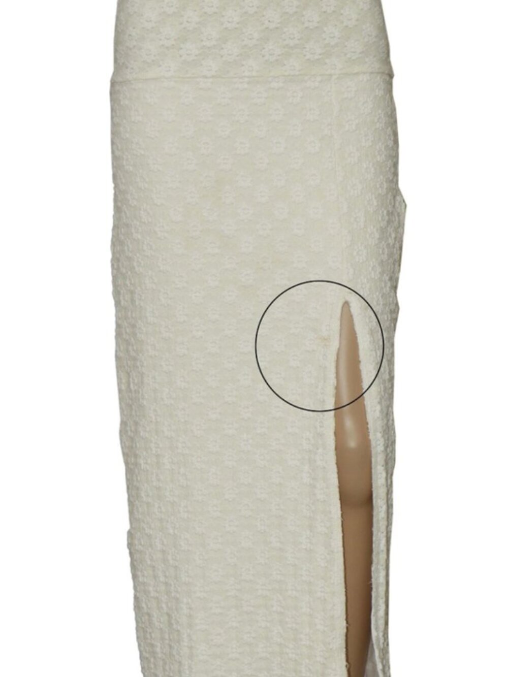 Free People Floral Embroidered High Waist Ivory Midi Skirt S